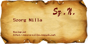 Szorg Nilla névjegykártya